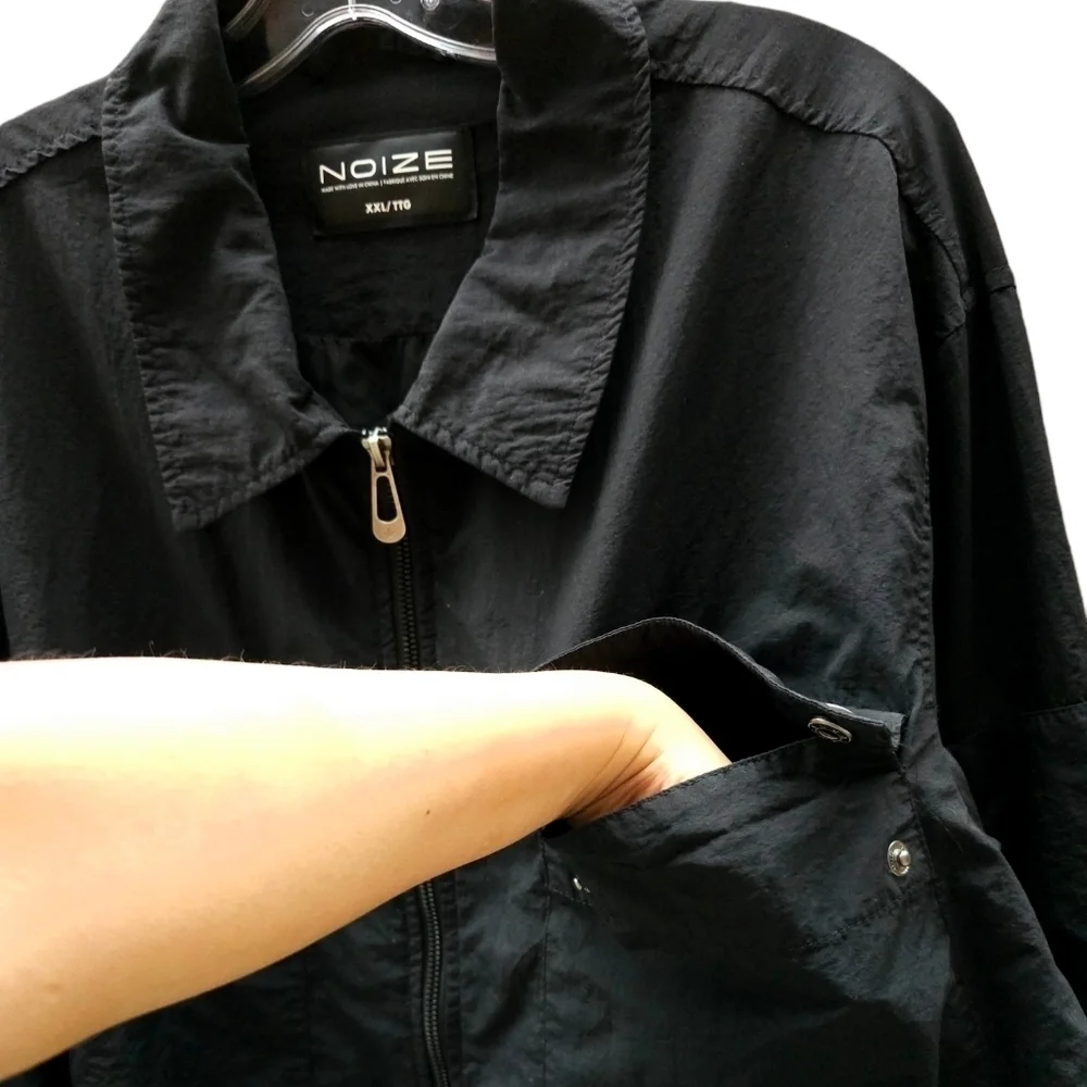 Noize Julian Minimalist Black Water-repellant Windbreaker Spring Jacket men XXL - Picture 8 of 16